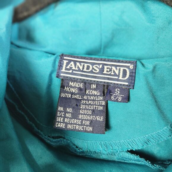 VTG Lands End Womens Size S Teal 90s Collared Pullover Windbreaker Jacket - Picture 7 of 8